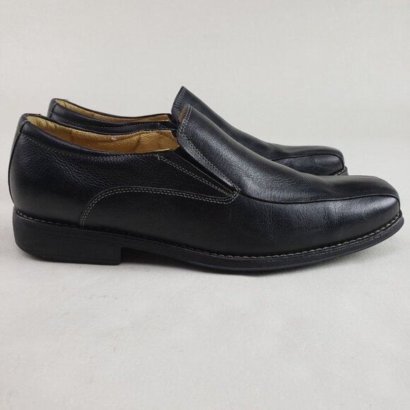 Sandro Moscoloni Edwin Leather Loafer Mens 11.5 Black Slip On Dress Casual Shoe - Picture 2 of 12
